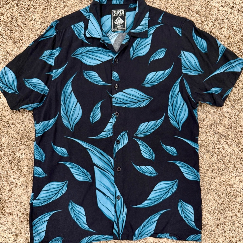 Black and Blue Men's Hawaiian Shirt